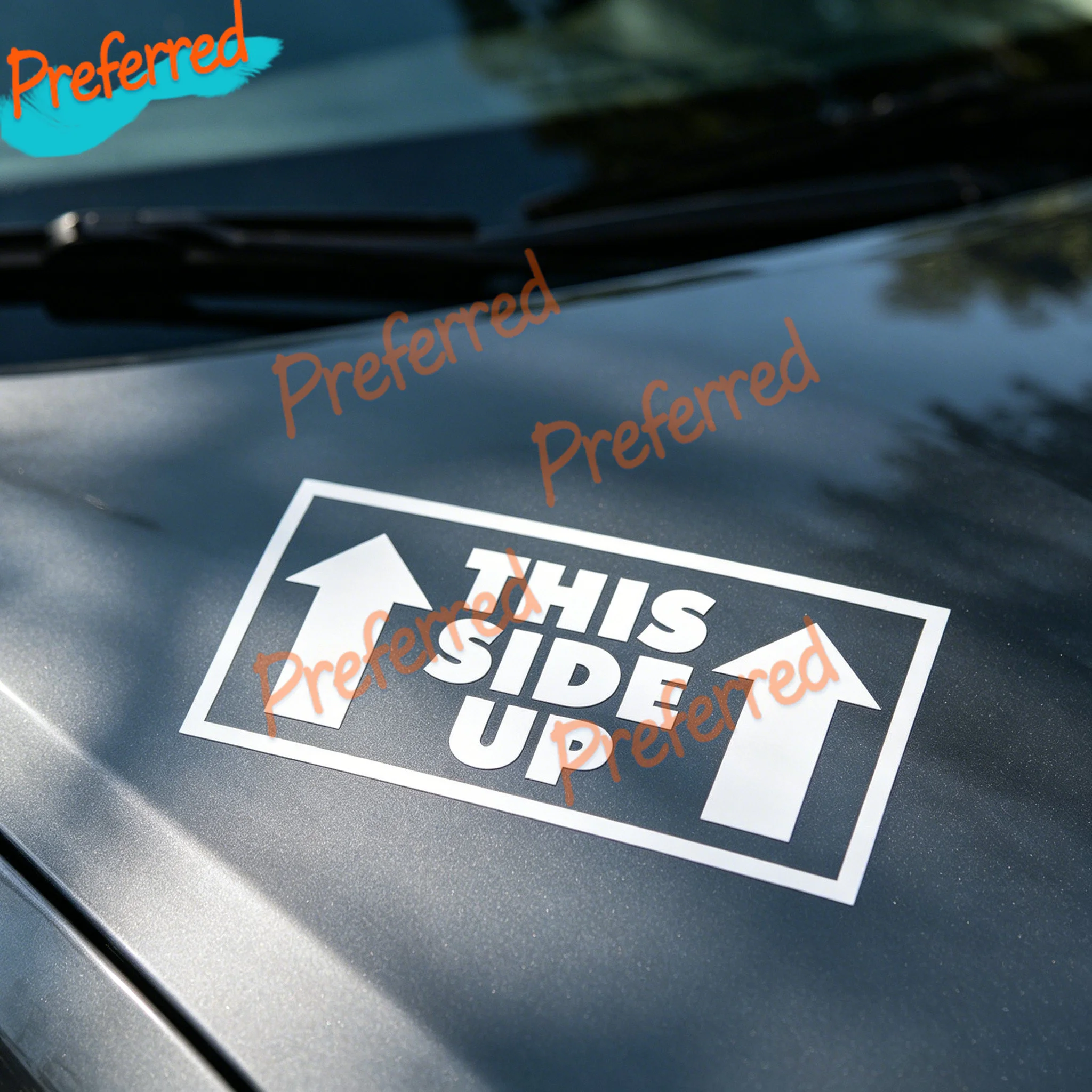 2x This Side Up Sticker Is Made of Vinyl and Is Suitable for 4x4 Trucks with Mud Tracks and Funny Cars