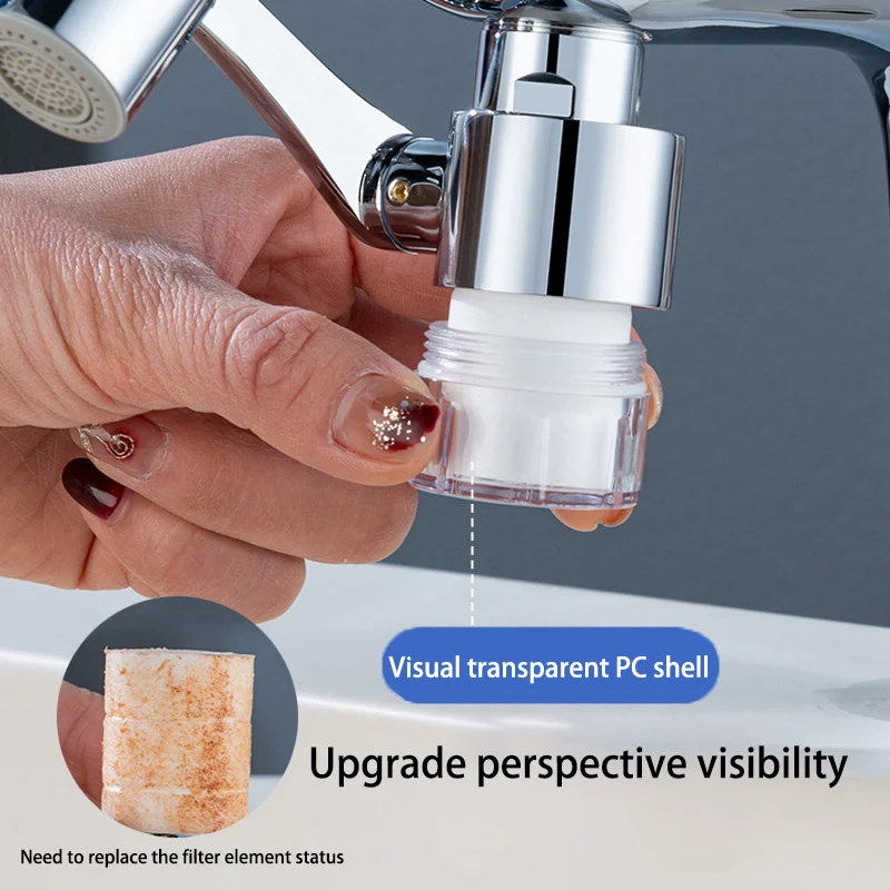 Filter Faucet Extender Mechanical Arm Household Splash-proof Tap Water Nozzle Bubbler Bathroom Water Purification Universal
