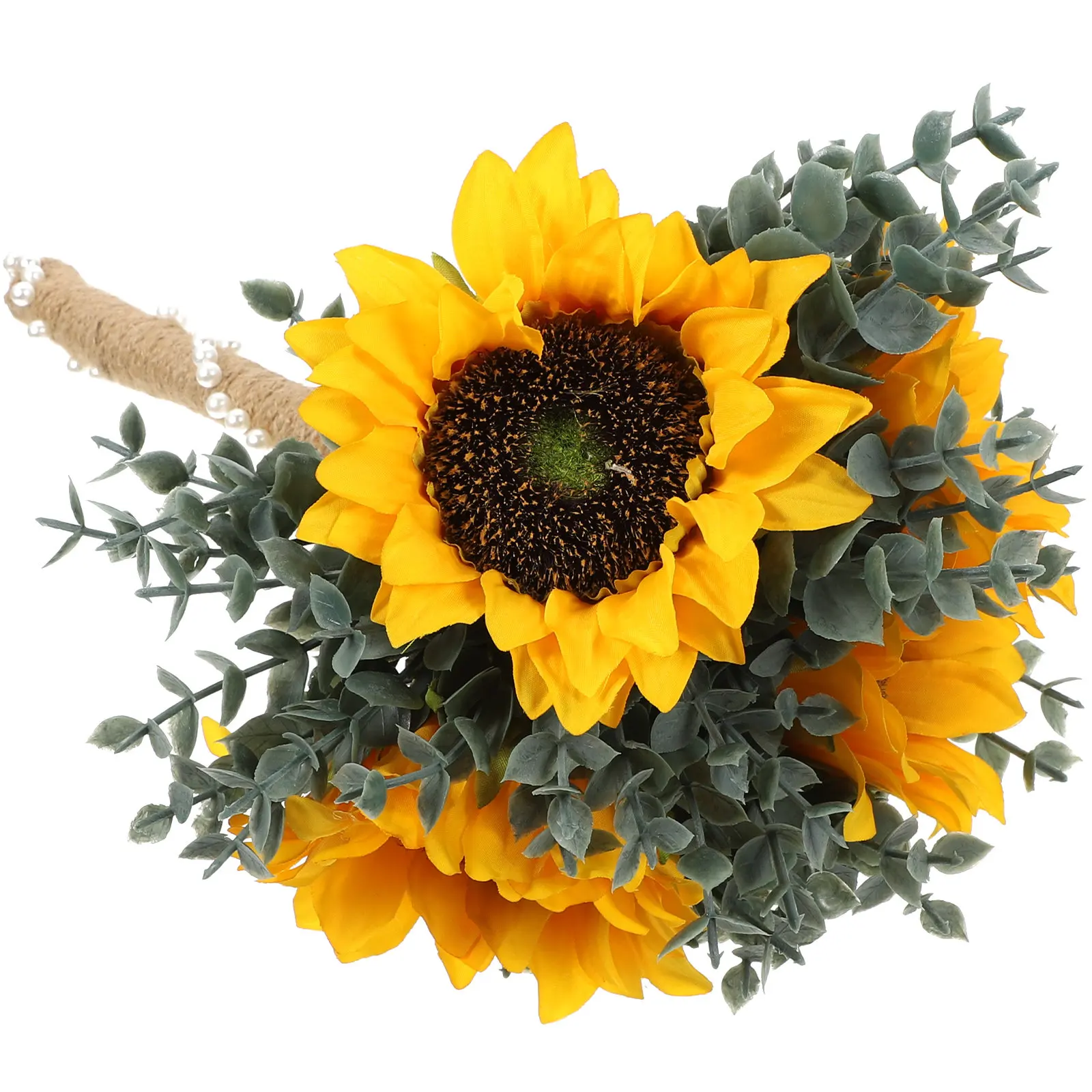 Bouquet de mariée romantique en tournesols artificiels, décoration de mariage, fleurs réalistes pour la mariée, accessoires de photographie, fête de mariage