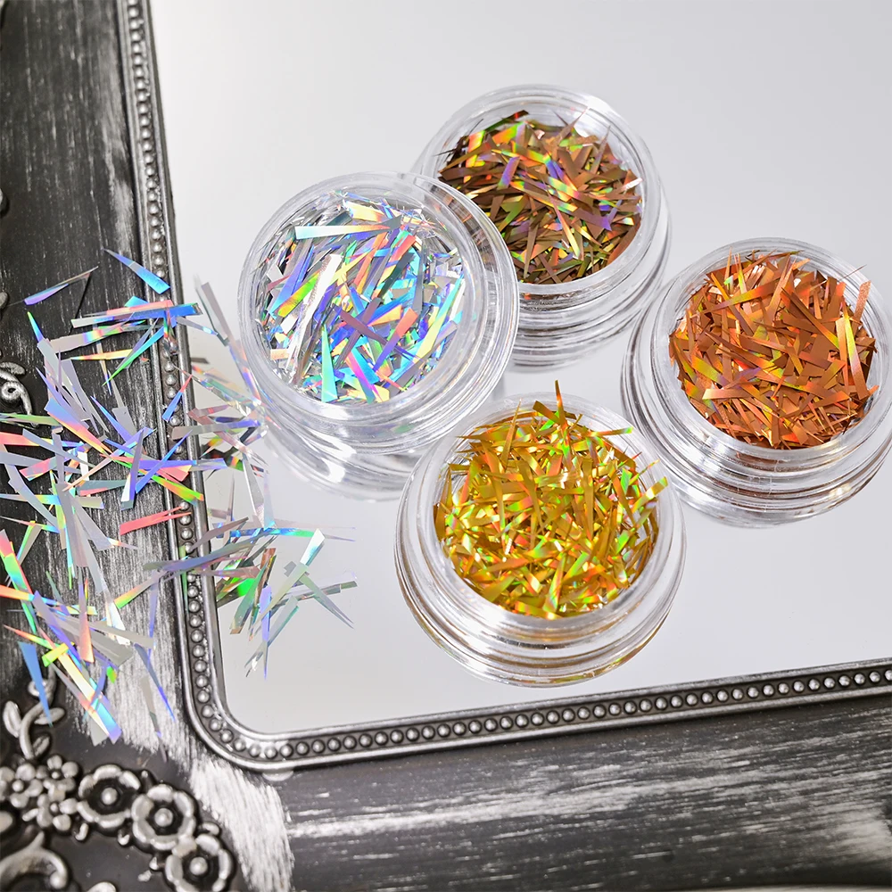 1BOX Y2K Ice Cube Candy Paper Nail Art Cellophane Laser Aurora Colorful Irregular Stickers DIY Design Manicure Sequins 32 Colors