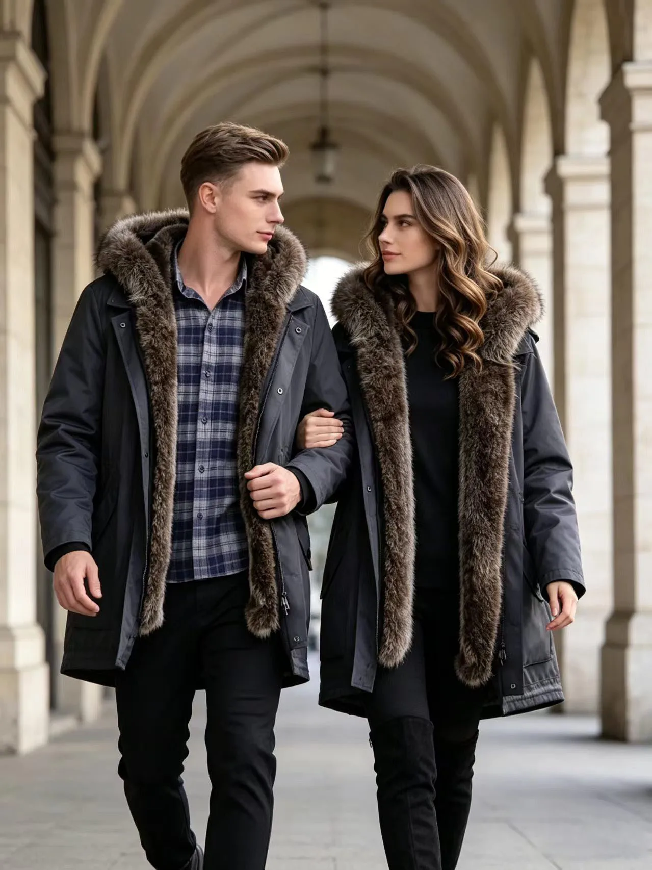 Fur-Trim Hooded Parka — product detail 5
