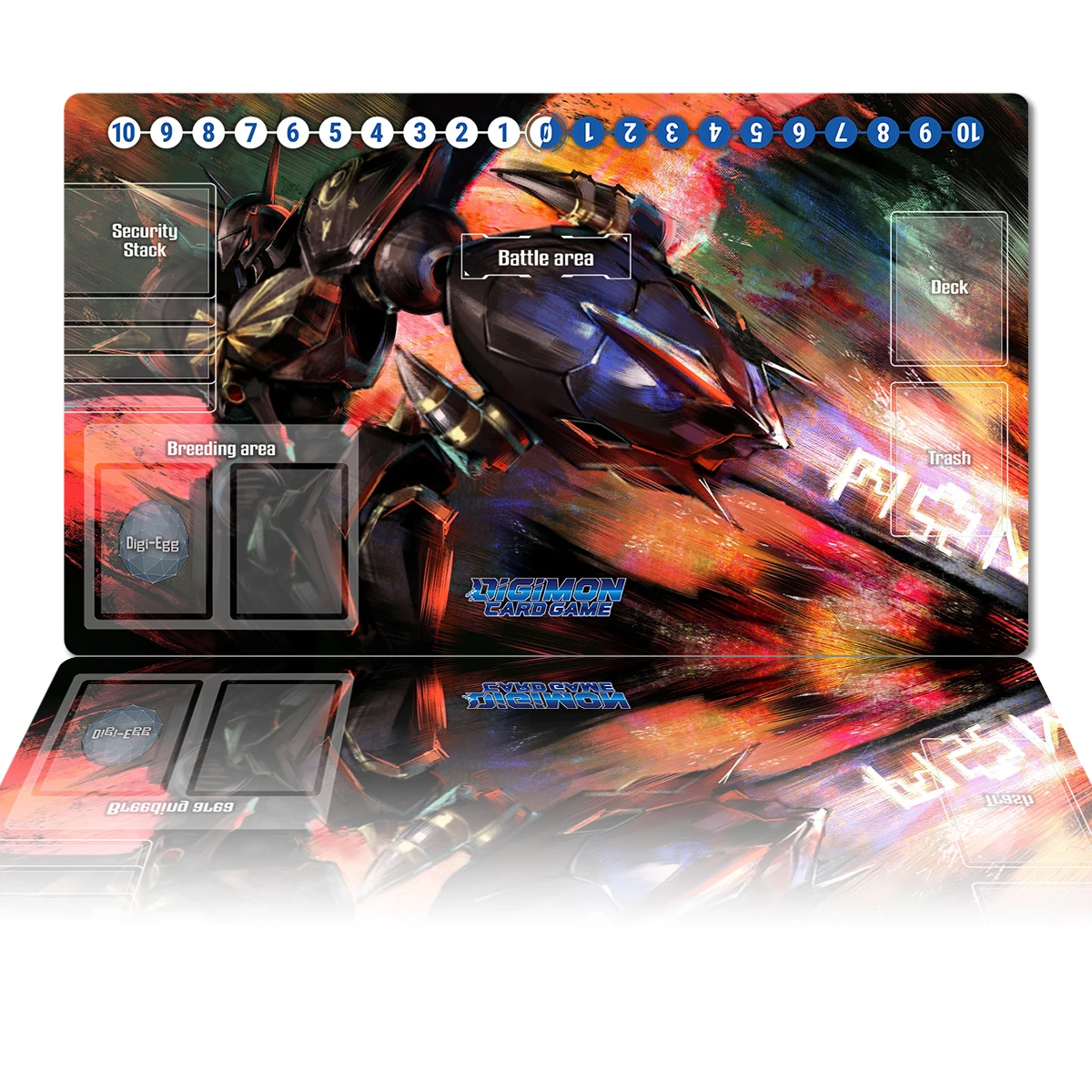 

Digimon Playmat Omegamon DTCG TCG CCG Board Game Mat Anime Mouse Pad Custom Desk Mat Zones Free Bag Gaming Accessories 60x35cm