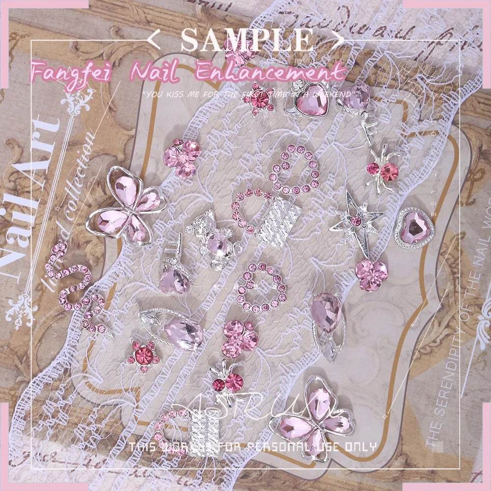 Breloques pour ongles en alliage mixte, strass, Y2K, papillon, cœur, étoile, nœud papillon, gemmes brillantes, bijoux de luxe, décoration Nail Art, 24/32 pièces