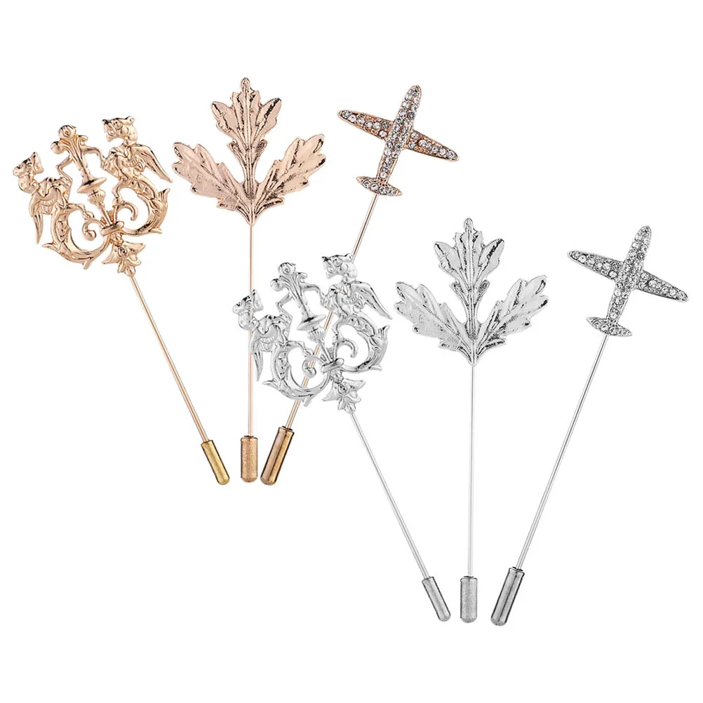 

6Pcs Vintage Lapel Pin Men Suit Collar Brooch Sticks Metal Pin Wedding Party Accessories Collar Bar Brooch Sticks