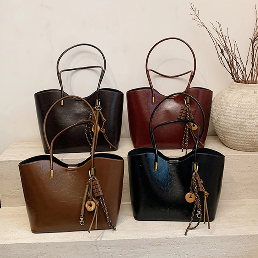 

Texture PU Leather Large Capacity Underarm Bag New Women's Work Commuter One Shoulder Bag Autumn Winter Casual Handheld Tote Bag