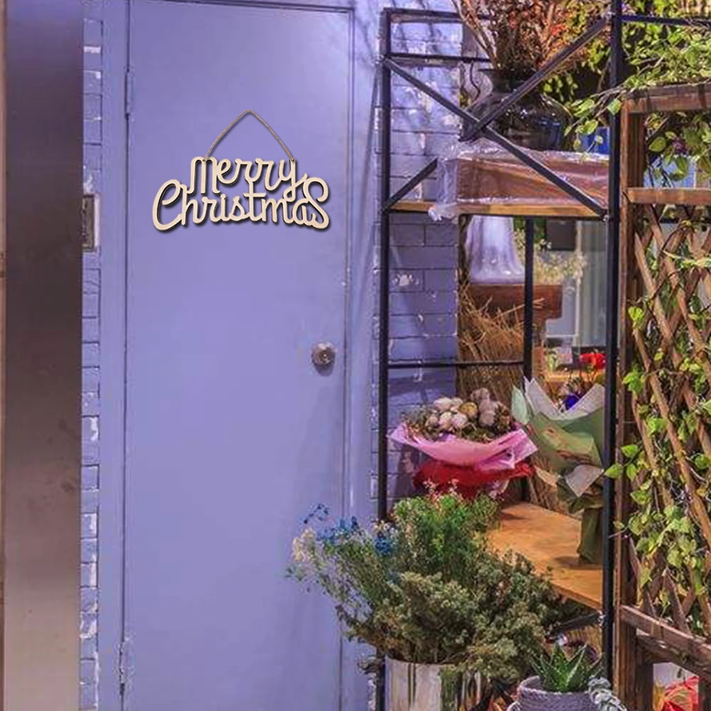 

Christmas Alphabet Hanging Ornaments Wooden Craft Decor for Tree Door Wall Hallway Holiday Party Home Festive Decoration