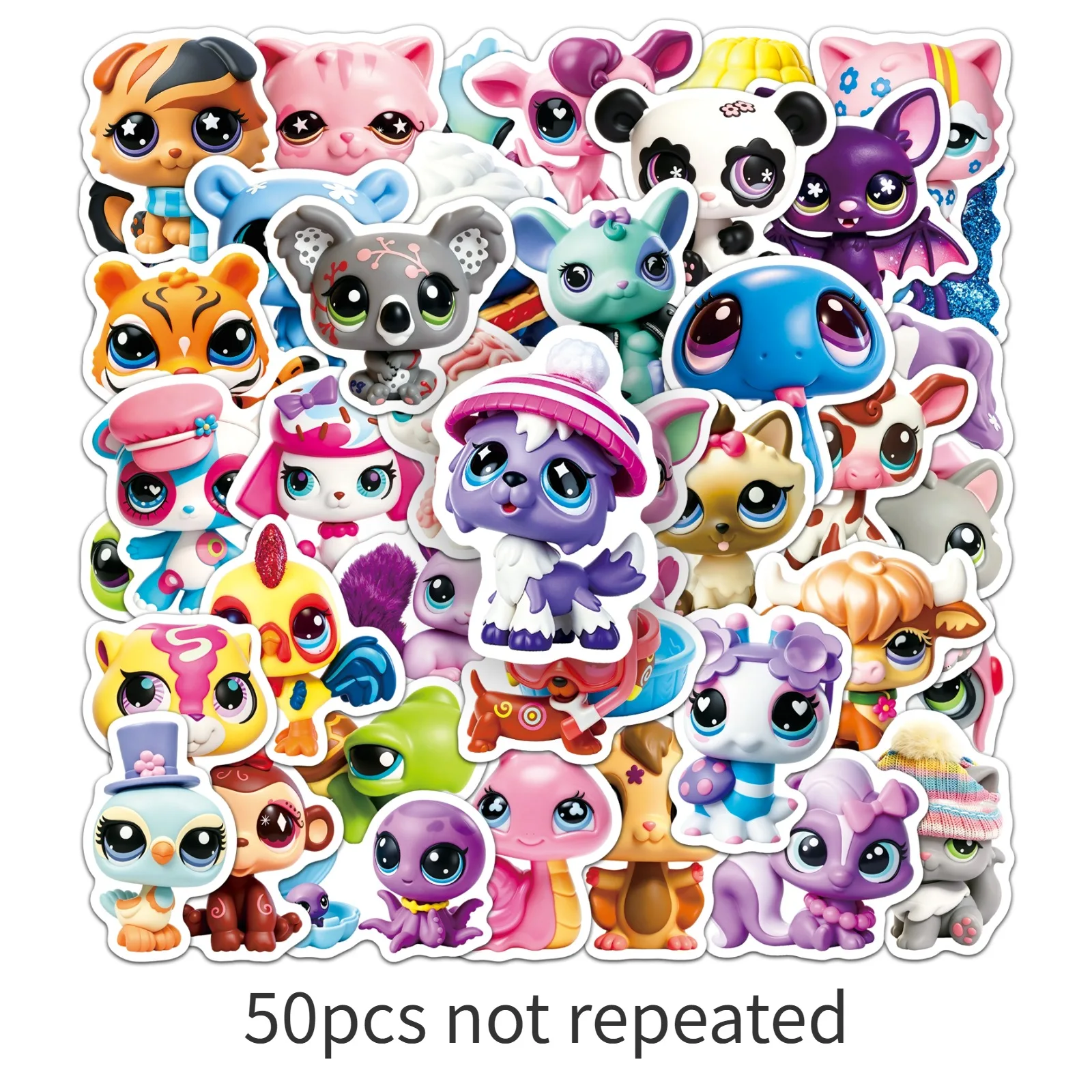 50 Stück Littlest Pet Shop Spiel-Graffiti-Aufkleber Niedliche Haustier-Cartoon-Aufkleber DIY Gepäck Handy Gitarre Scrapbook Wasserdichte Aufkleber – Detail 7
