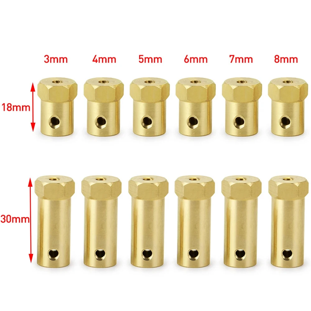 YEAHRUN 4PCS 12mm Wheel Hex Coupling Coupler Brass Sleeve Adapter Tire Connector 3/4/5/6/7/8/mm for RC Boat Car Spare Parts