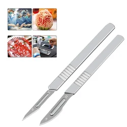 11# 23# Carbon Steel Carving Metal Scalpel Blades Handle Scalpel DIY Cutting Repair Animal Surgical Knife Tool Kits Box Non Slip