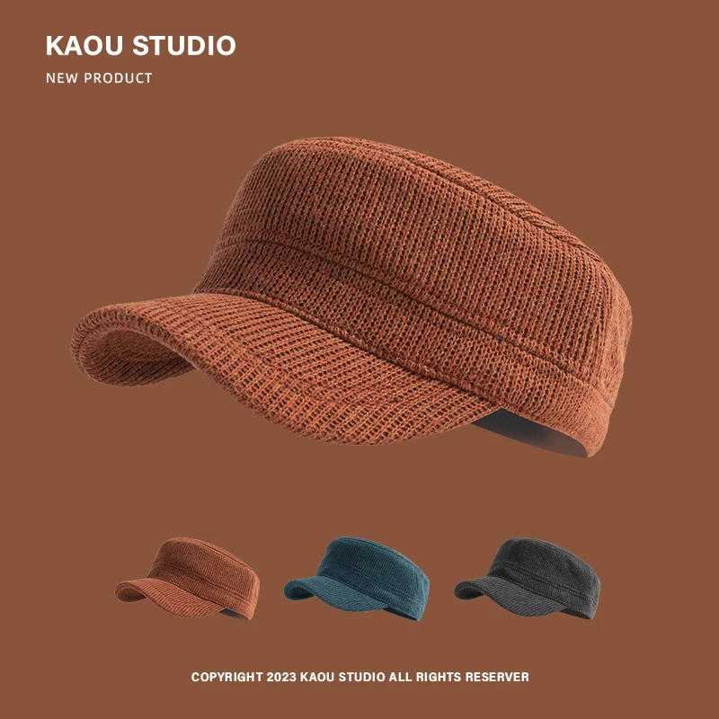 

Korean Version Simple Soft-top Baseball Cap for Men and Women Niche Versatile Autumn and Winter Warm Knitted Flat-top Hat