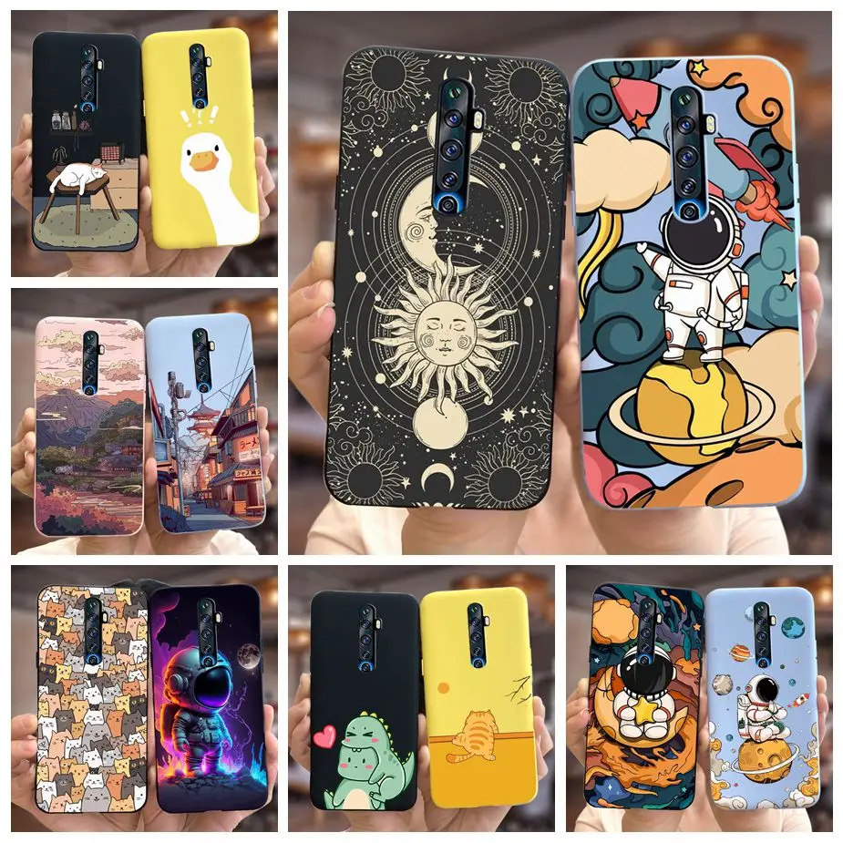 For Oppo Reno 2 Case Reno 2F 2Z Cute Fashion Cartoon Cover Soft Silicone Phone Cases For Oppo Reno2 F Z Reno 2Z 2F Reno2F Bumper