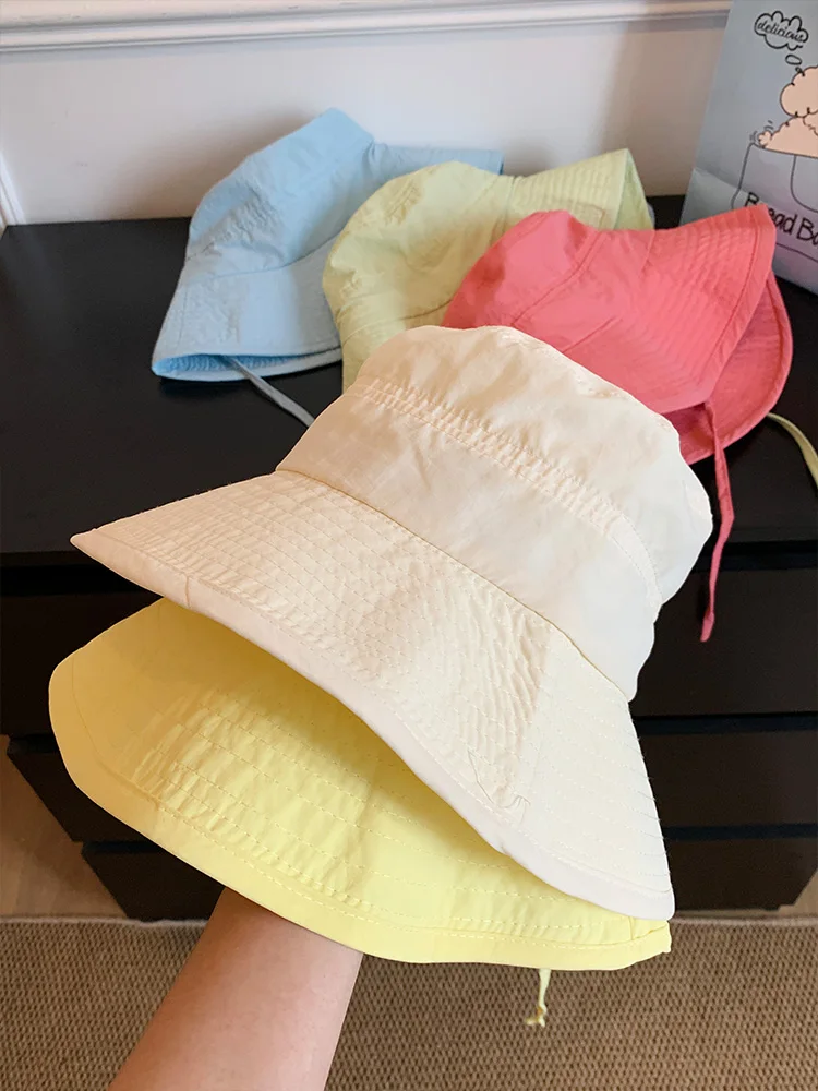 Koreanische Sle Color Fiing Cap Damen Sommer 2025, neue Faion, vielseitiges Gesicht, schlankmachender Sonnenschutzhut, breite Krempe, Reisekappe