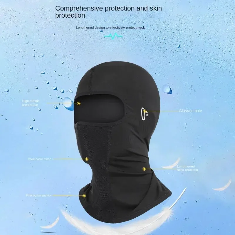 Pasamontañas de ciclismo transpirable para hombre y mujer, máscara facial deportiva de seda de hielo para montar en motocicleta, protección para el