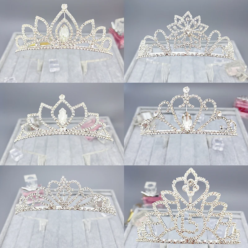 Wedding Tiara Hair Jewelry Bridal Tiara women's Baroque rhinestone Tiara bridal party crest wedding hair accessories