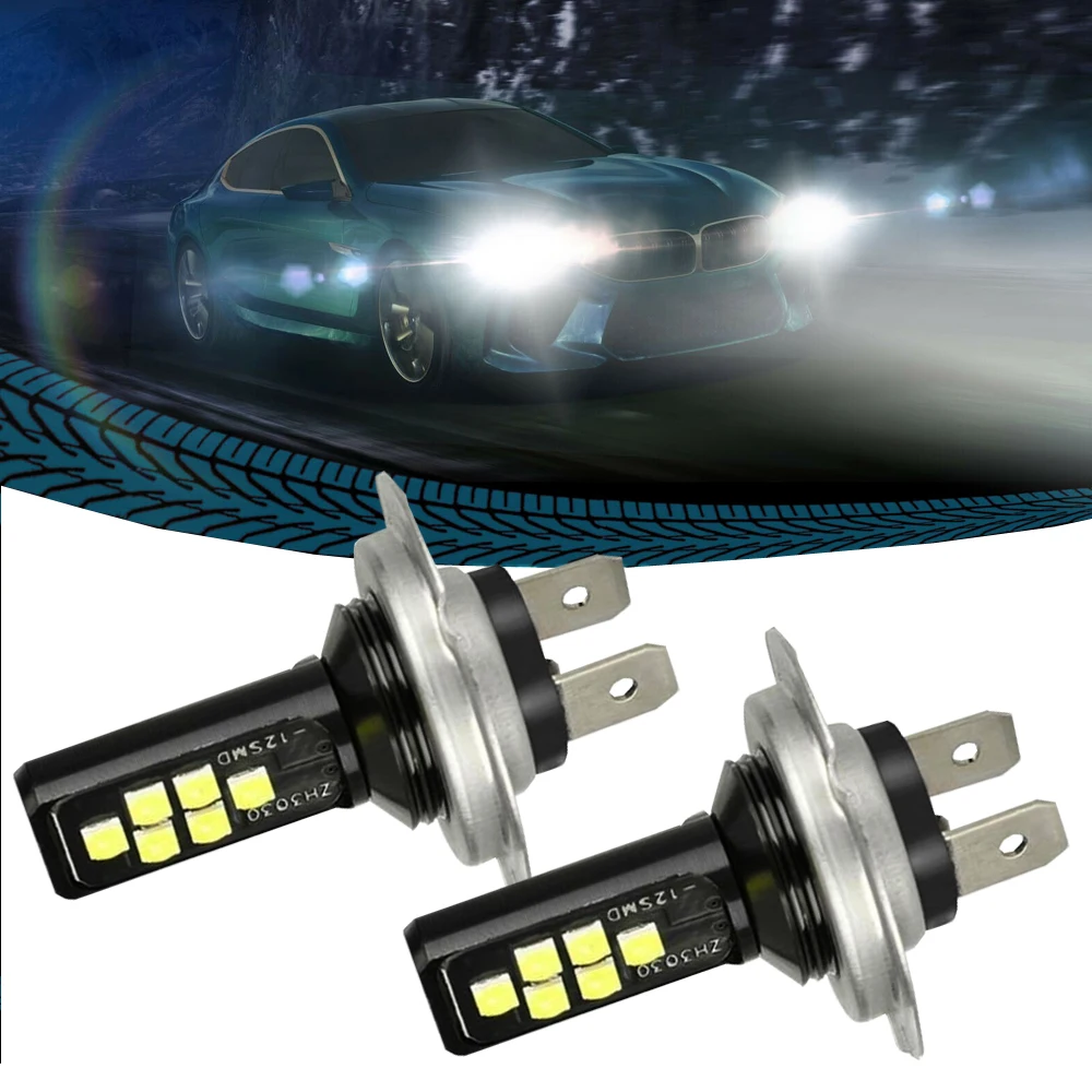 2Pcs Car H7 Combo LED for Headlight Kit Bulbs Headlight Bulbs 52000LM 6000K 240W High and Low Headlights Accessories Universal