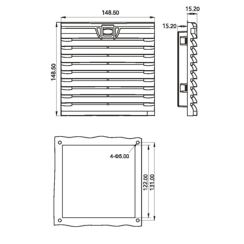 148,5*148,5 мм панель пылевой промышленности, вентиляция, охлаждение, фильтр вытяжного вентилятора FB9903