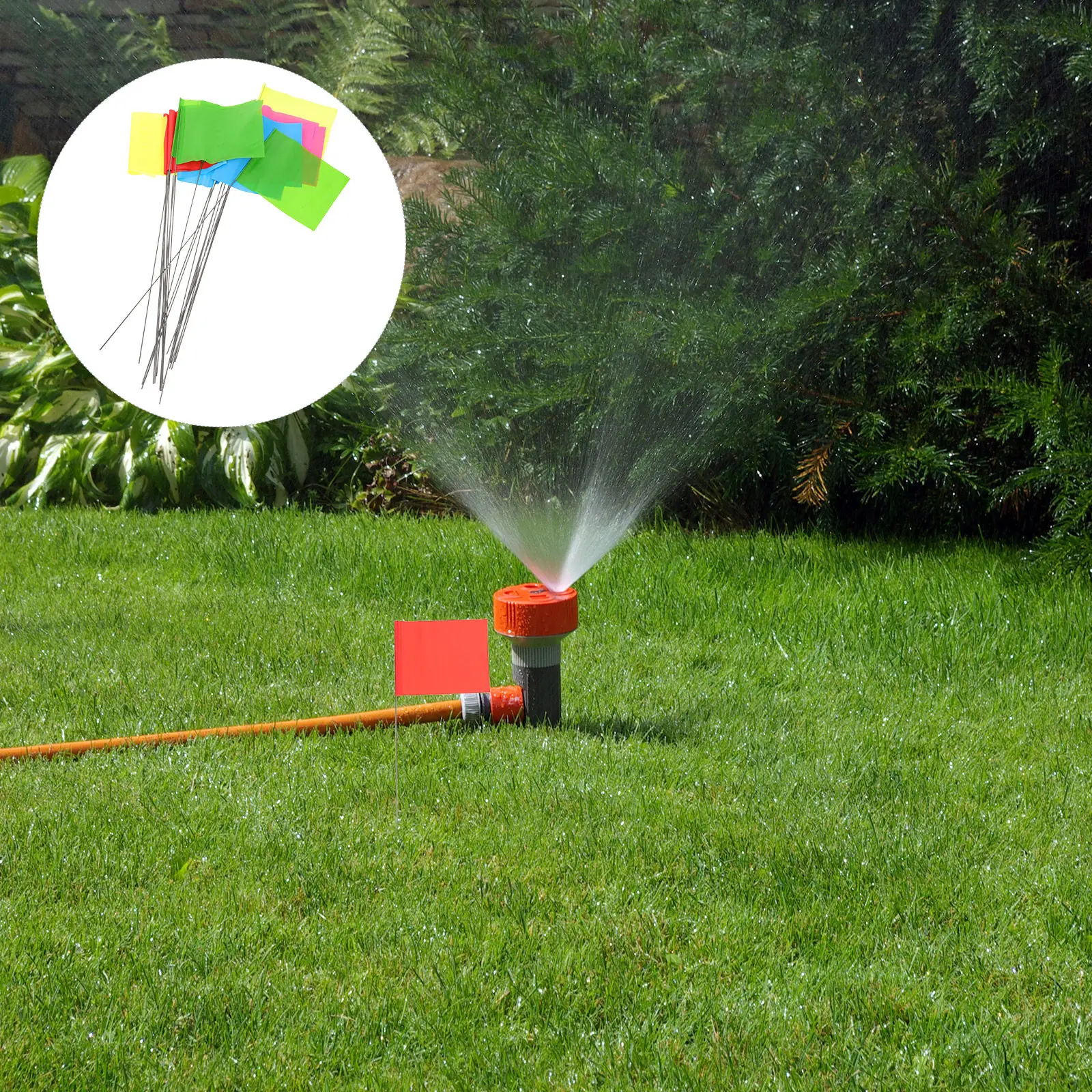 20 Piquets de Marquage d'Irrigation Haute Visibilité en Fil de Fer pour Jardin, Pelouse, Arrosage et Aménagement Paysager