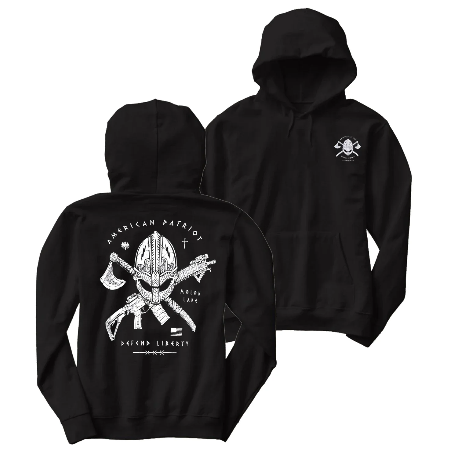 Heart of Warrior Molon Labe Defend Liberty Military Grunt Pullover Hoodie 100% Cotton Casual Mens Sweatshirts Patriot Streetwear