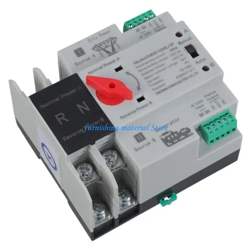 Y5GD 2P 100A Din Mounted Automatic Transfer Switches Din Mounted Double Power Switches Electrical Selector Switches