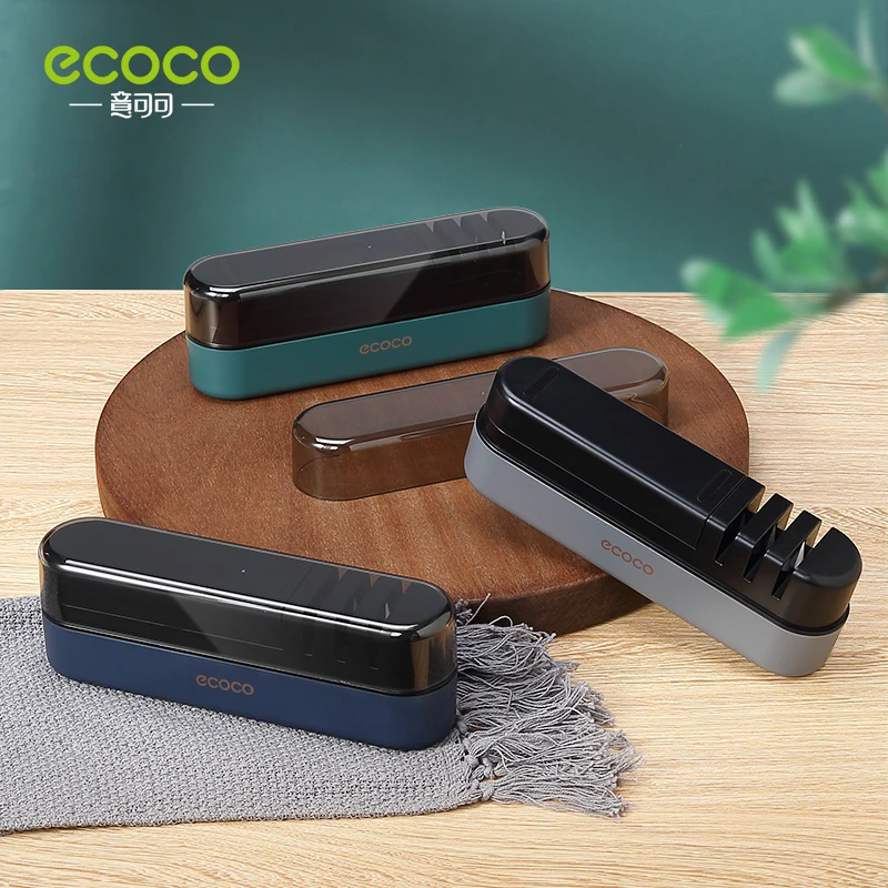 ECOCO Kitchen Sharpener Diamond Quick Sharpener Scissors Storage Bracket Blade Multi Functional Sharpening Stone Cooking Helper