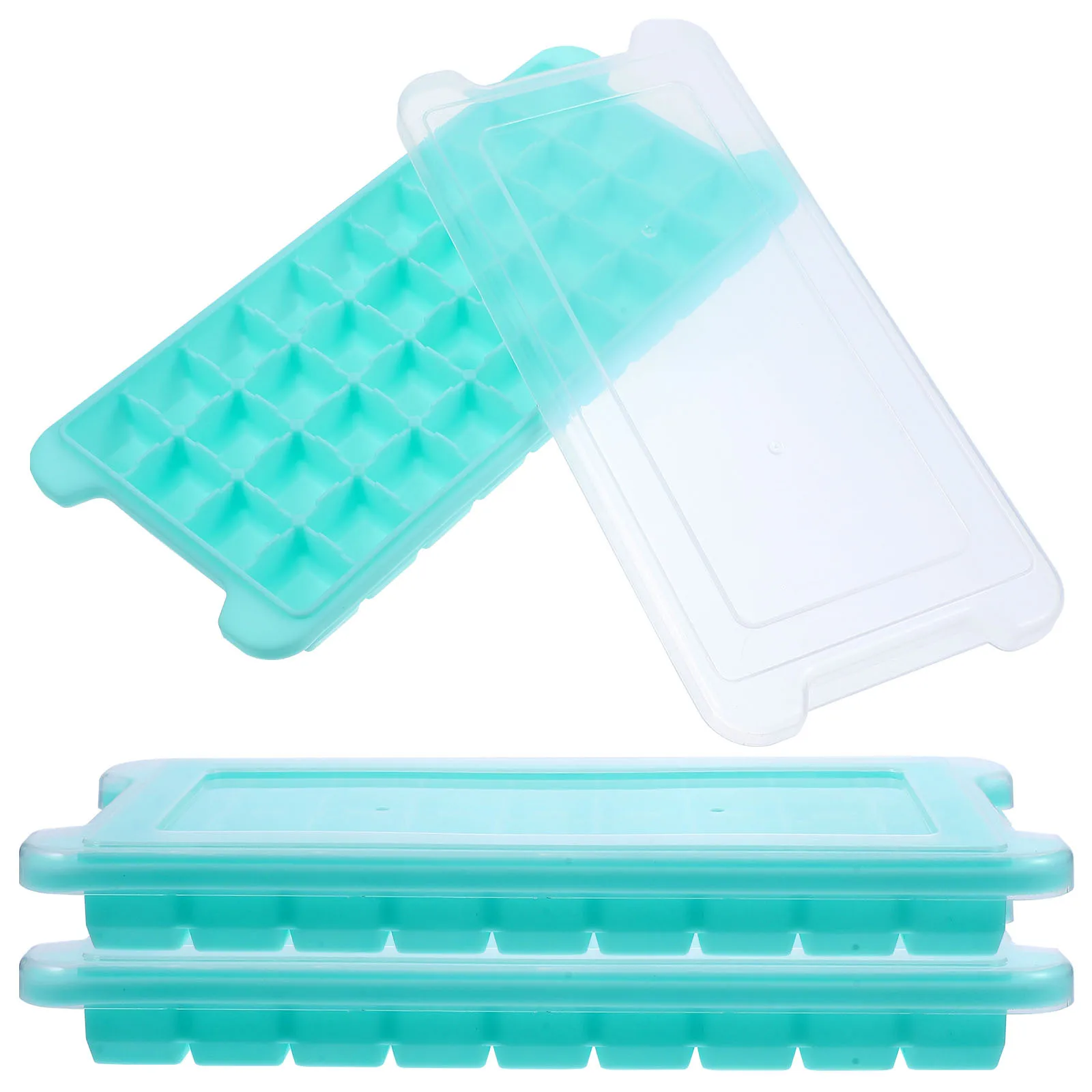 

3pcs Silicone Ice Cube Mold Tray Easy Release Flexible For Diy Jelly Chocolate Soap Making With Cover Ice Making Tool