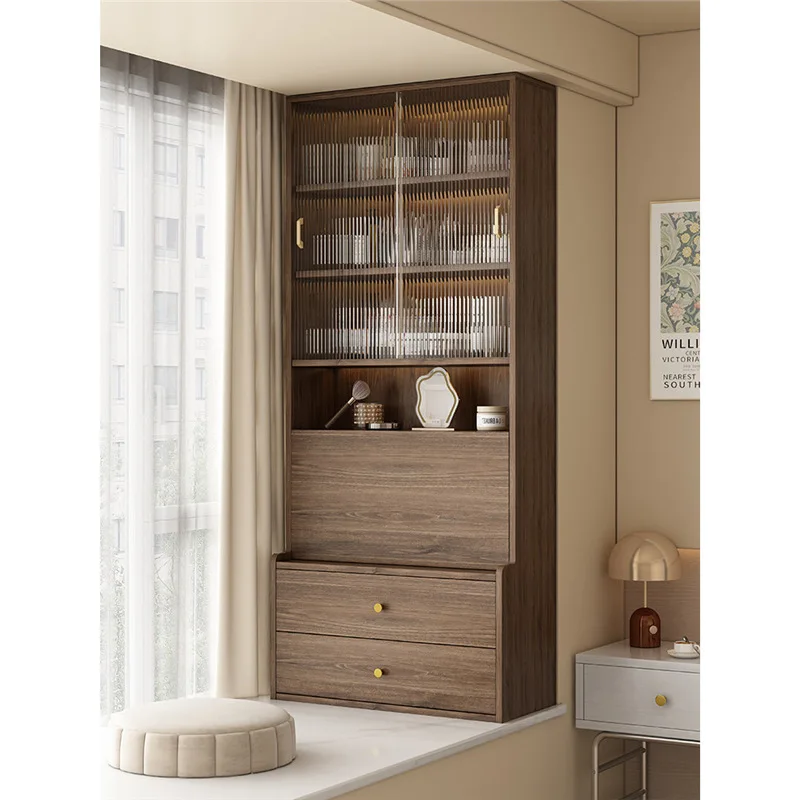 Solid wood sunscreen, special half-comb on the balcony bay window, dressing table, storage and transformation artifact cabinet