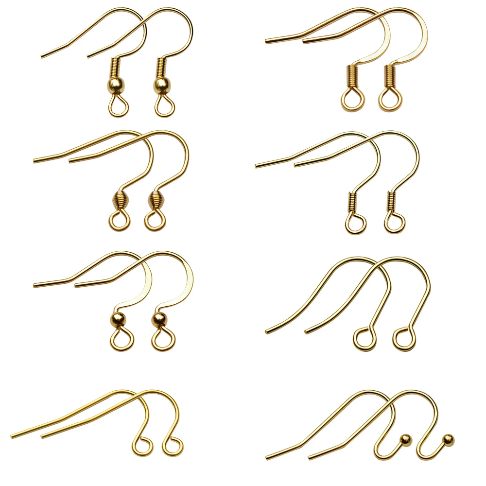 50pcs/lot 316L Hypoallergenic Stainless Steel Earring Hook Clasps Earwire DIY Earring Findings For Jewelry Making Supplies