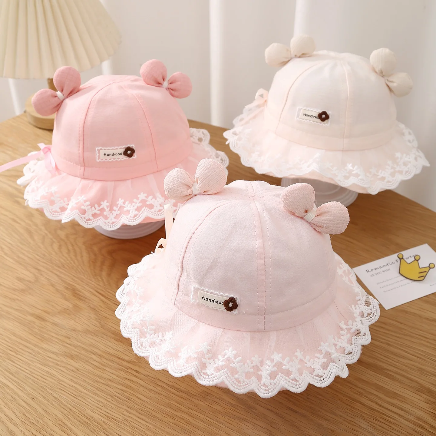 

Baby Girl's Spring Summer Thin Sun Protection Fishing Cap Breathable Mesh Basin Hat for Small Babies UV-Blocking Wide Brim Hat