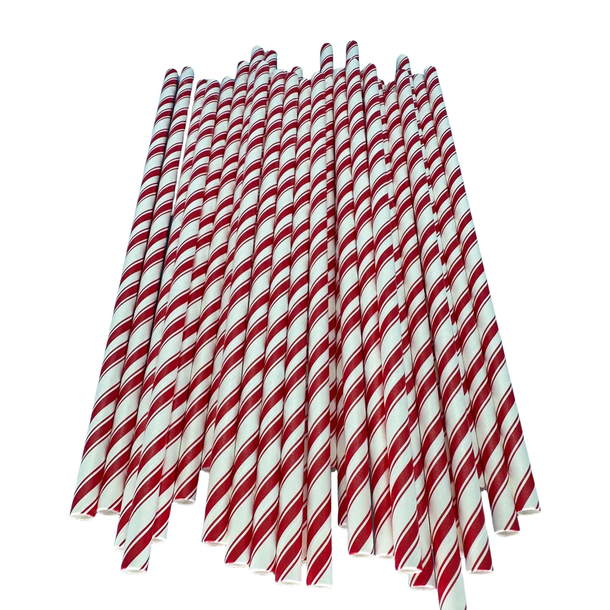 100pcs drinking straws double red striped disposable bulk 7.75