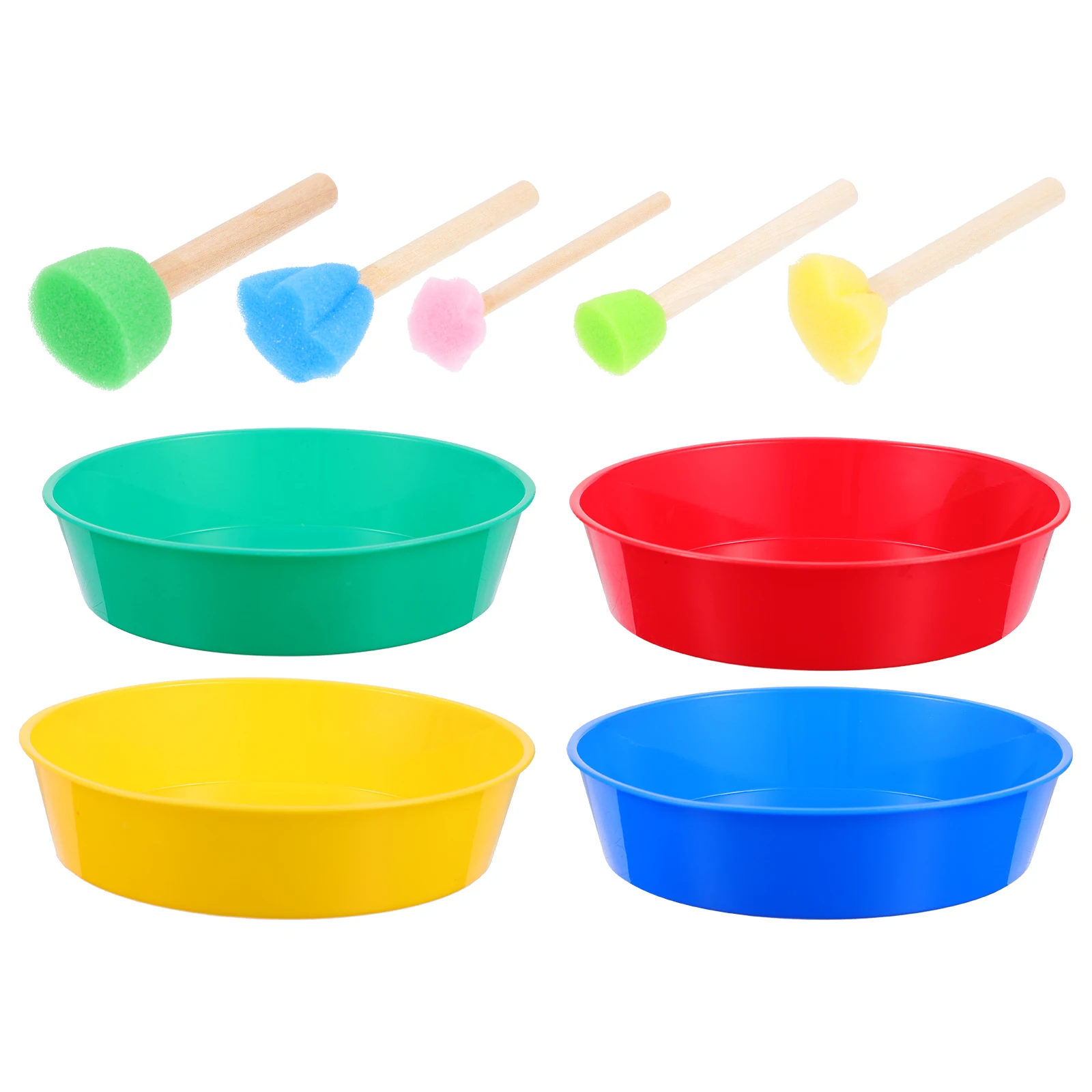 

1Set Kids Art Supplies Drawing Brushes Paint Mix Bowls Safe Durable for Parentchild Painting Brush