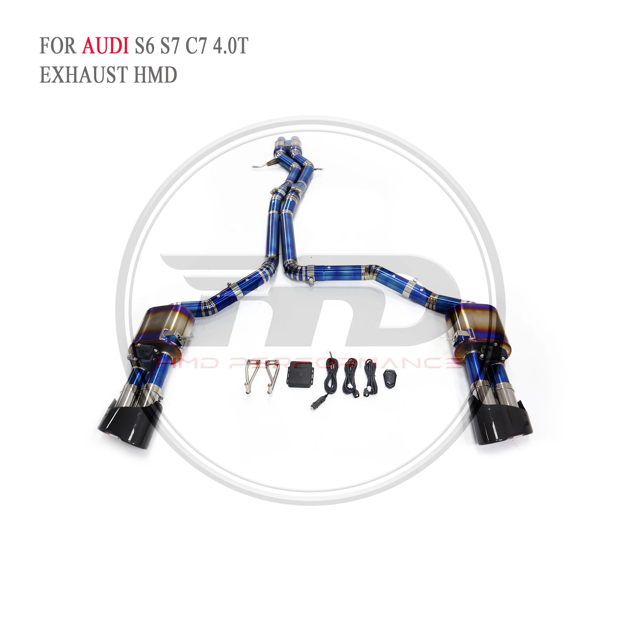 

HMD Titanium Exhaust System Performance Catback for Audi S6 S7 C7 4.0T Muffler With Valve