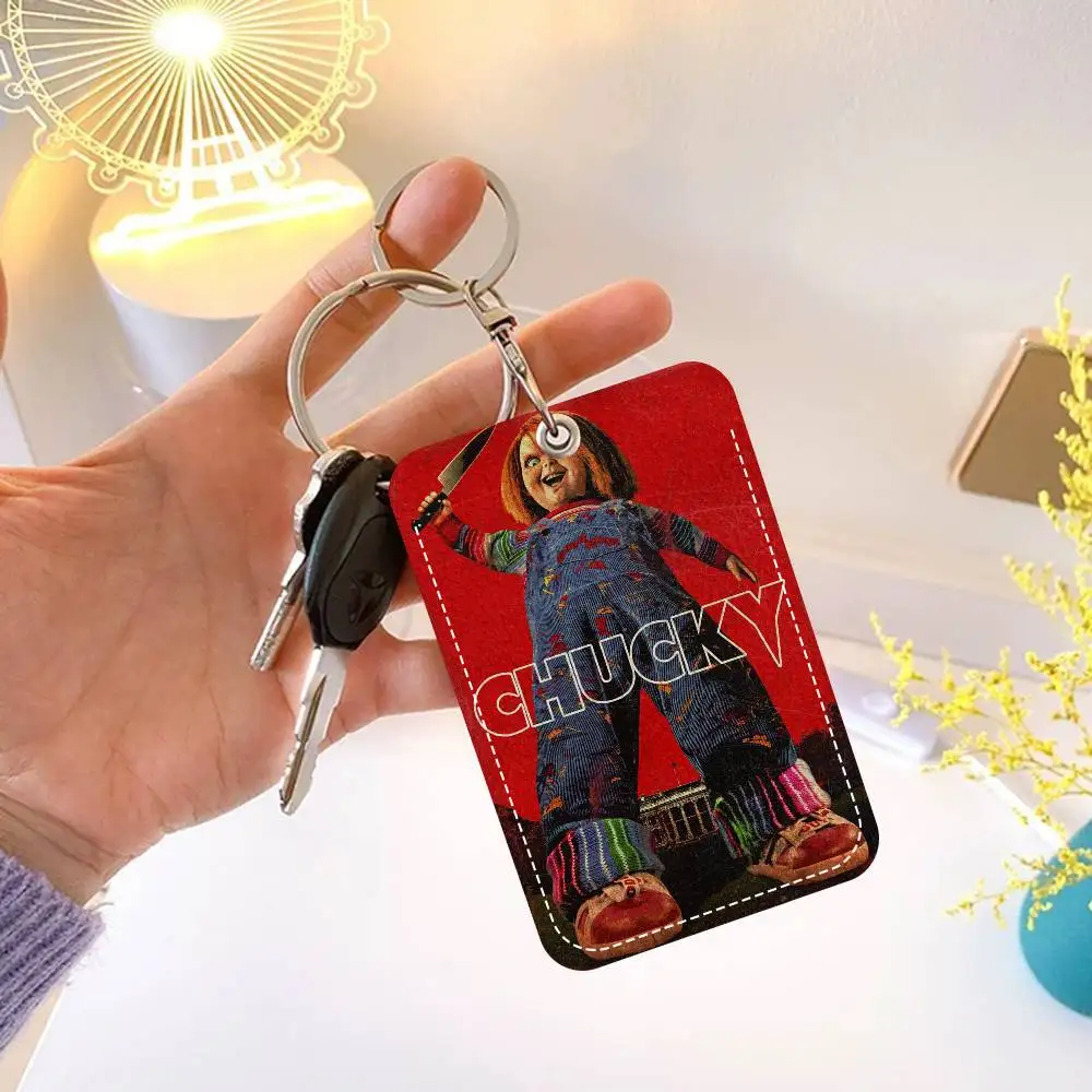 Chucky Horror Movie Badge Holder Keychain For Bank Business Work Card Holder Student Card Protective Case Bus Card