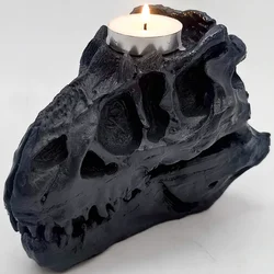 Silicone Mold Halloween Interior Decoration Tyrannosaurus Rex Skull Candlestick DIY Resin Gypsum Candlestick