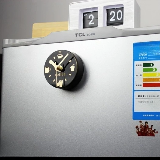 Popular Leisure Time Coffee Home Decoration Accessories Creative Magnetic Refrigerator Sticker Clock Hangi Table Message Sticker