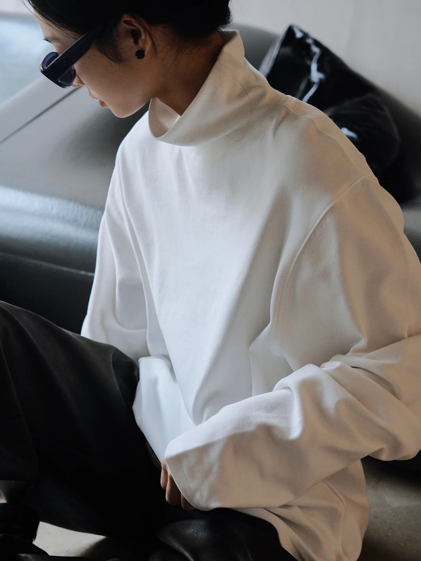 

Autumn Winter Women's Cotton Sweatirt High Collar Loose Casual Versatile T-irt Floing Treaent Multiple Colors