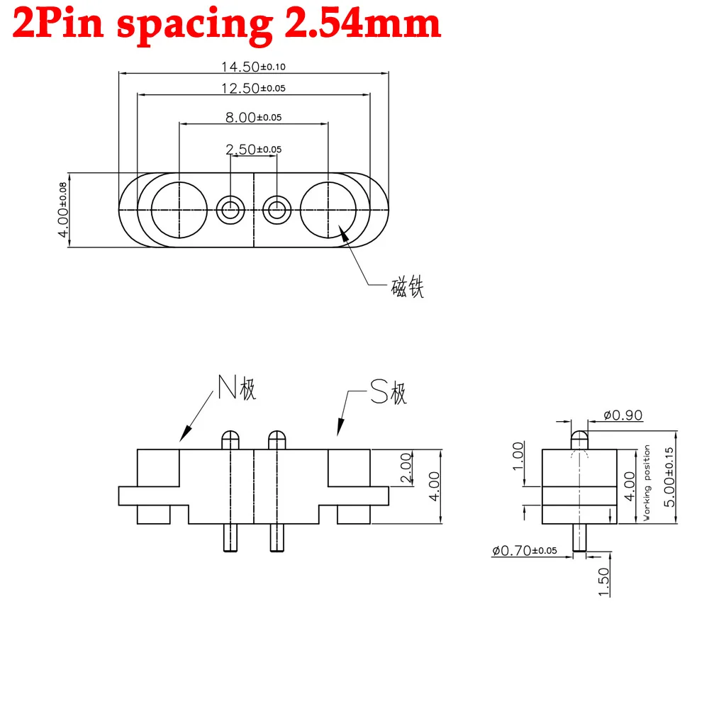 1-10sets 2A DC Magnetische Pogo Pin Stecker 2Pin 3Pin 4Pin 5Pin Pogopin Männlich Weiblich Gefederte DC Steckdose 2P 3P 4P 5P – Detail 1