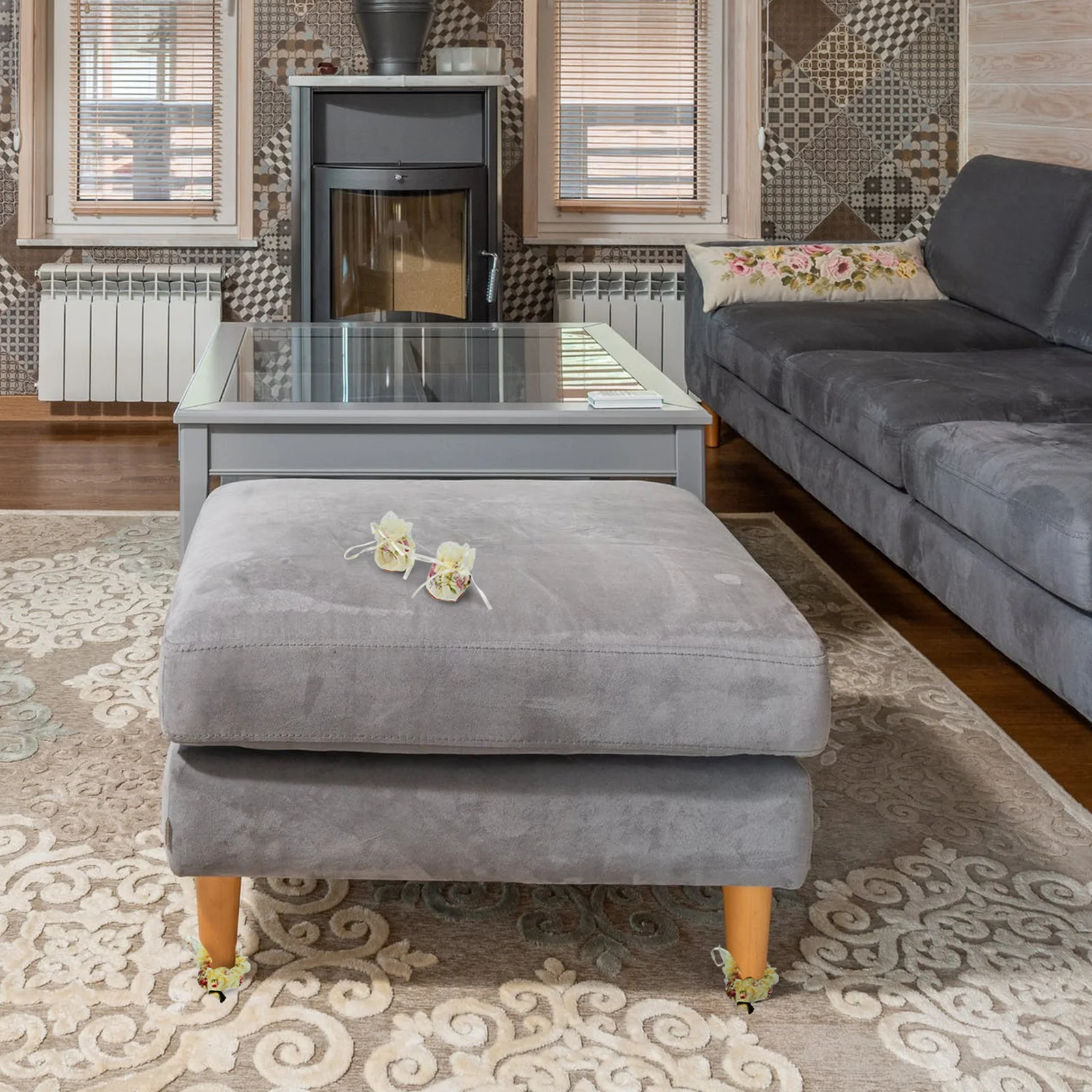 24Pcs Furniture Foot Pads Table Chair Leg Covers Noise Reducing Non-Slip Protective Caps for Parquet Ceramic Floors