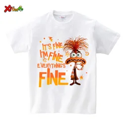 Inside Out 2 T Shirt Boys Girls Short-Sleeved T Shirts Birthday T-shirt Casual Top Cartoon TShirt Clothing Kids Clothes Fashion
