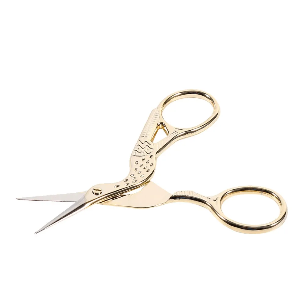 Stainless steel Thread Scissors Retro style Small size Thread Snips Crane shape Sharp blade Craft Scissors Tea bag cutting