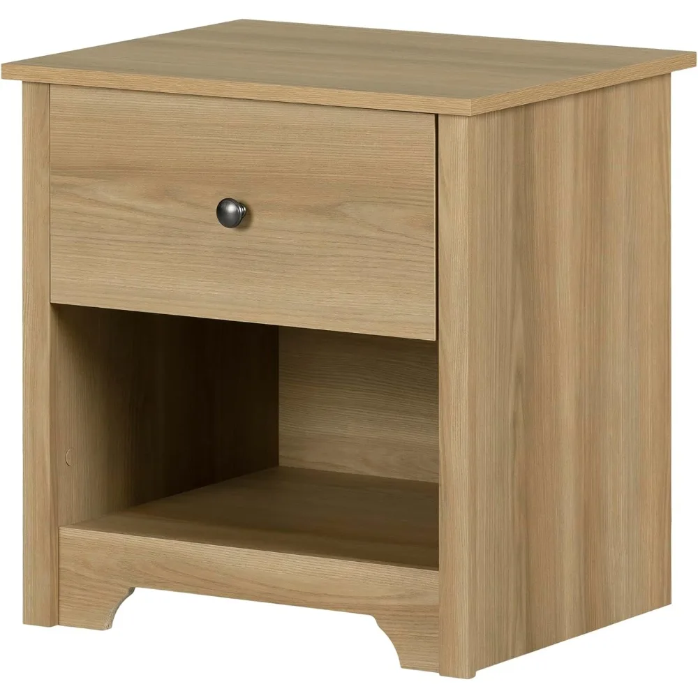 Vito 1-Drawer Nightstand-End Table with Storage, Natural Ash