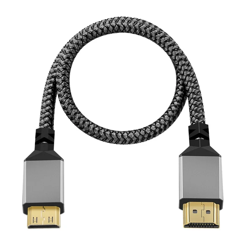 Nylon MICRO MINI HDMI To HDMI Cable HDMI2.0 4K 60HZ MINIHDMI MICROHDMI HDMI Cable Wire For Camera Projector TV Box Laptop Cable