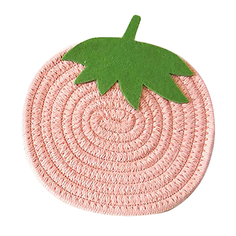 

Cup Holder Strawberry Placemat Table Decor Kitchen Cotton Tableware Insulation Pad
