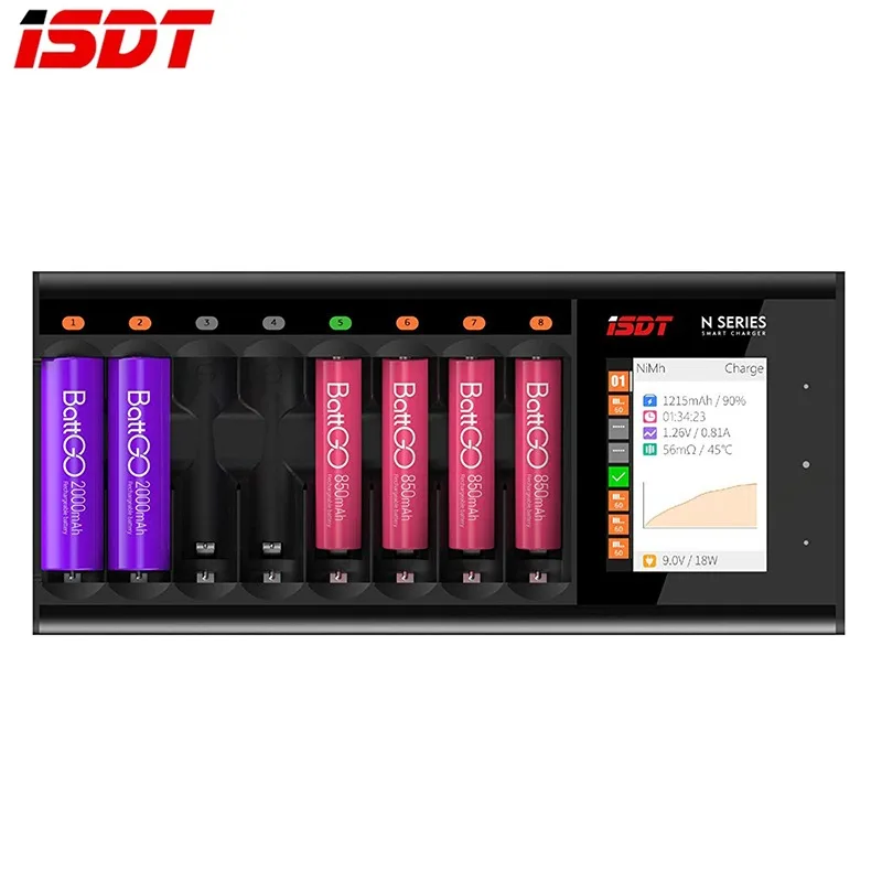 ISDT N8 N16 N24 5-12V AA AAA Battery Charger DC Smart Battery Charger for Battery of Li-lon LiHv Ni-MH Ni-Cd LiFePO4