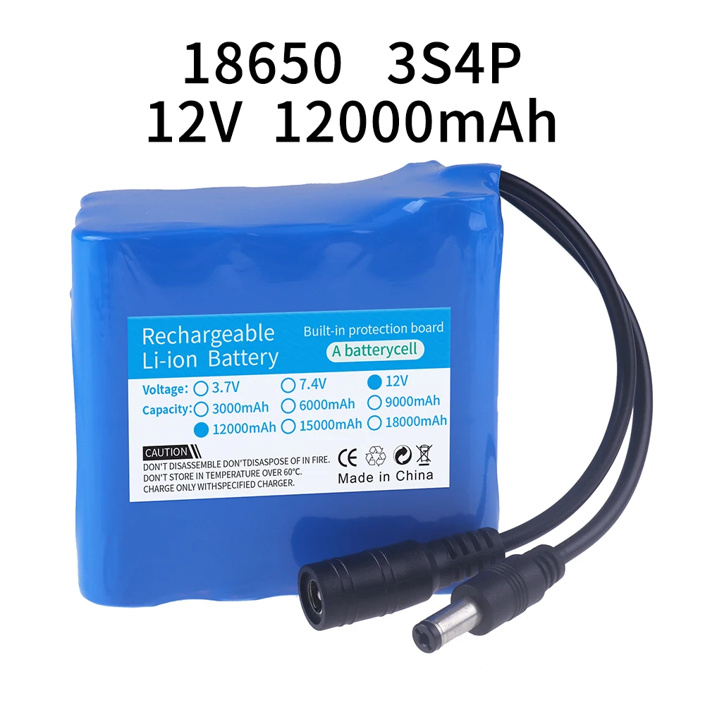 12V 12000mah Battery 3S4P Real - Lipo Battery Charger recension och pris