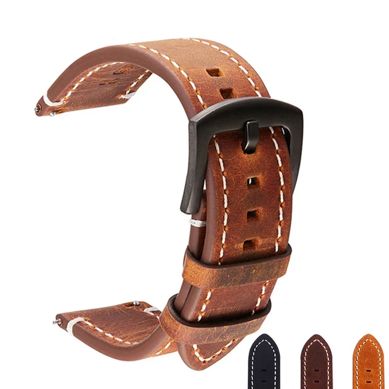 

Vintage Genuine Leather Watchband 20mm 22mm Strap for Huawei Watch GT 4 3 Amazfit GTR GTS Cowhide Watch Band Strap Watchband