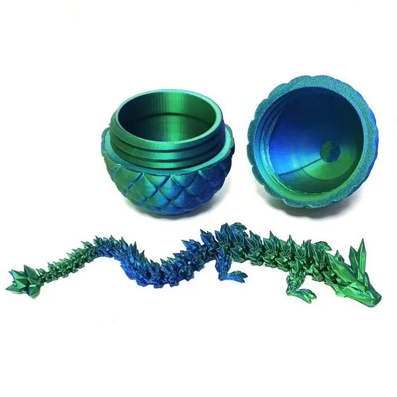 

3D Printed Crystal Dragon Egg Rotatable Articulated Mystery Gemstone Dragon Desktop Ornaments Toy Creative Colorful Handicraft