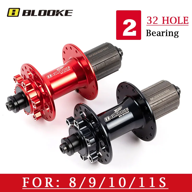 

BLOOKE-Front and Rear Cassette Bushing Bike Quick Release Sleeve MTB Hub Disc Brake Speed Cube DT200 2 Bearing 32 Hole