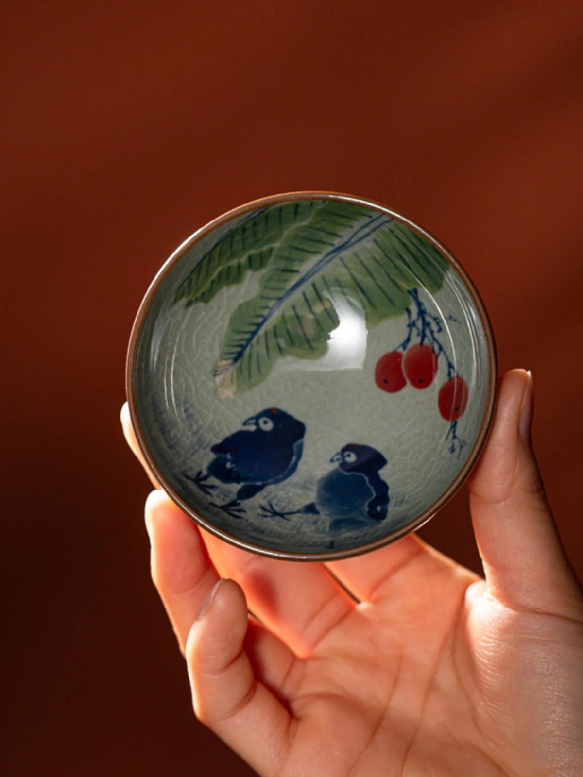 

Jingdezhen Cerc Hand-Painted Banana Le Owner Cup Good Omen Tea Cup Underglaze Color Brewing Pu'er Cup Single Blue And Wh...