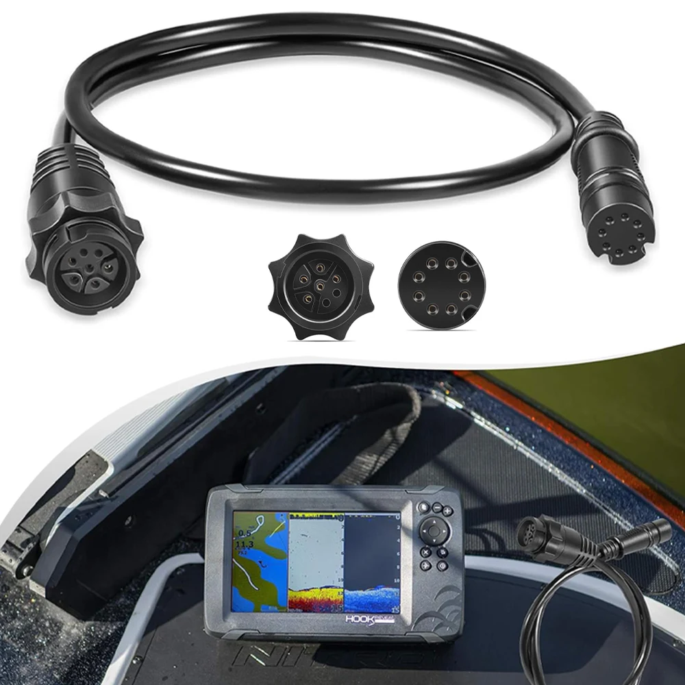 

000-14068-001 7-Pin Transducer to Fishfinder and Chartplotter Adapter Cable Fits for Lowrance Hook²/Reveal & Cruise