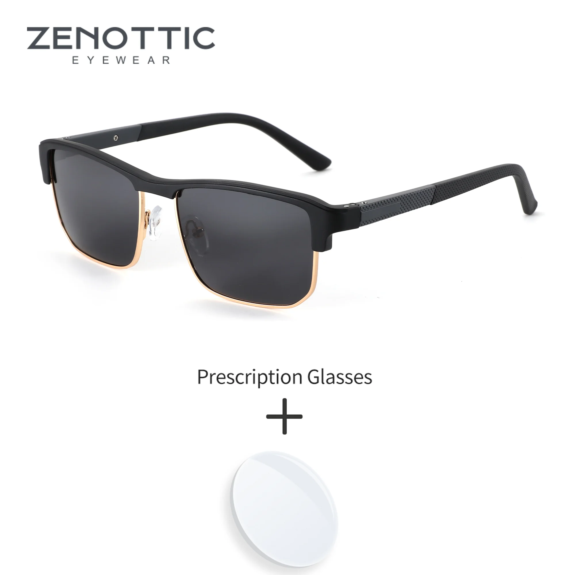 

ZENOTTIC L Size Sport Square TR90 Polarized Sunglasses Prescription For Men Modish UV400 Protection Optical Sun Glasses